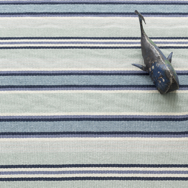 Barbados Stripe Handwoven Cotton Rug, Rectangle 6' x 9'