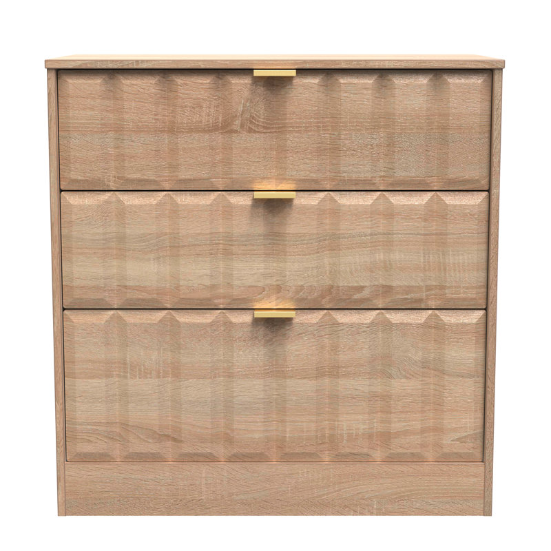 Besian 77cm W 3 - Drawer Chest of Drawers, Bardolino Oak