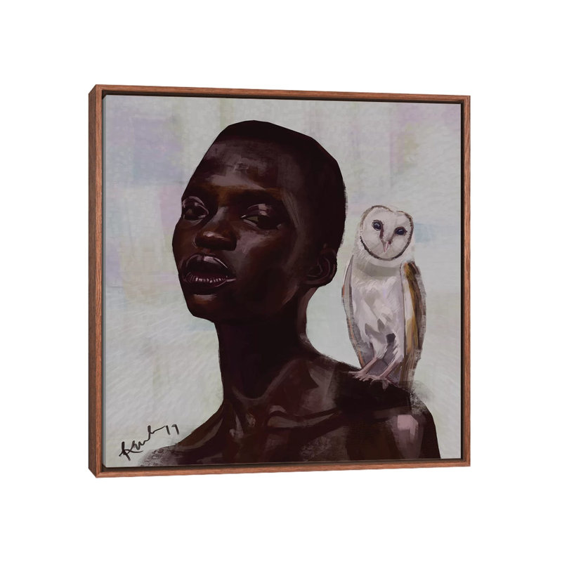 Reproduction d’art sur toile hibou par Adekunle Adeleke, H 37 po x l 37 po x P 1,5 po, Pas de tapis