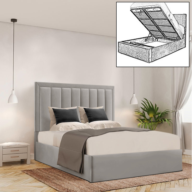 Brantlie Upholstered Ottoman Storage Bed, Single (3'), Asphalt