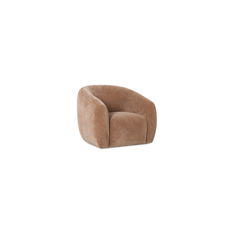 Fauteuil demi-tonneau pivotant moderne avec dossier courbé, Zoe biscoff