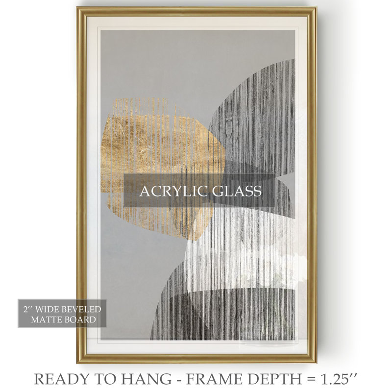 «Adjacent Shapes I», reproduction sur toile, H 26,5 po x l 36,5 po x P 1,5 po, Or