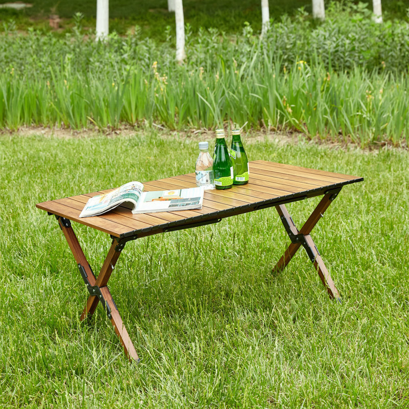 Folding Outdoor Table, Roll-Up Rectangular Table
