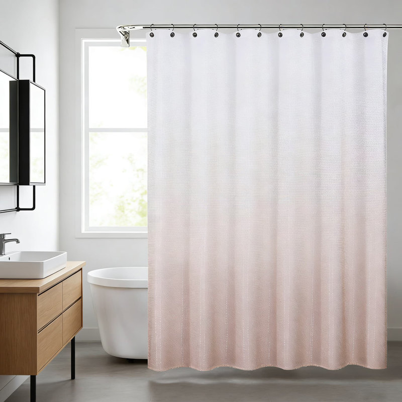 Rideau de douche Waffle Weave, Rose