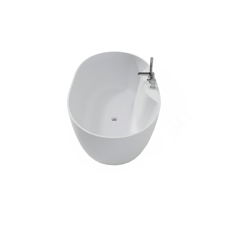 Baignoire de trempage profonde à surface solide de 63 po avec trois trous 63 po