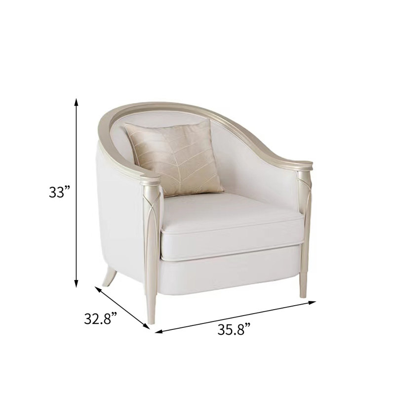 Joyanna Leather Barrel Chair
