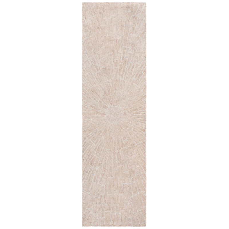 Marquee 507 Hand Tufted Wool/Cotton Starburst Rug in Brown/Beige, Runner 2'3" x 8'