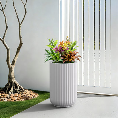 Petit pot de fleurs rond en forme de perle avec trou de drainage 11 po