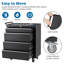 Coffre à outils roulant à 4 tiroirs - Armoire de rangement pour outils avec roues, système de verrouillage, doublures de tiroir et roues verrouillables universelles. Chariot à outils portatif pour garage ou atelier. (Noir)-1097750388