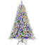 Arbre de Noël artificiel enneigé 6 pi avec 6 lumières à DEL changeantes blanc chaud et couleur 6 pi 6 pi-2008172831