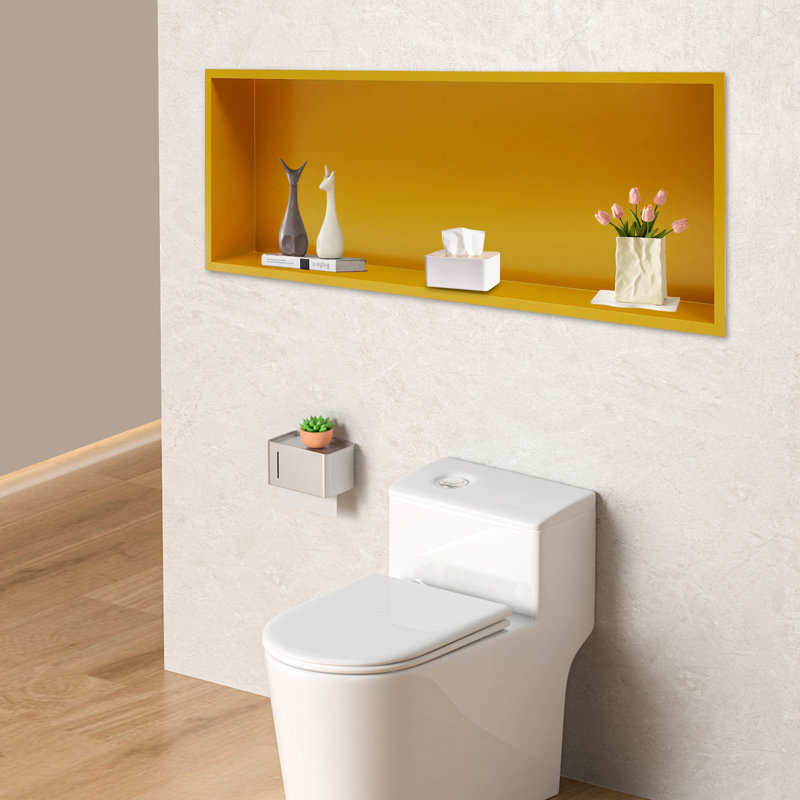 Niche de douche 36 po, niche murale avec lumière DEL, niche murale de salle de bain avec lumière DEL, Doré