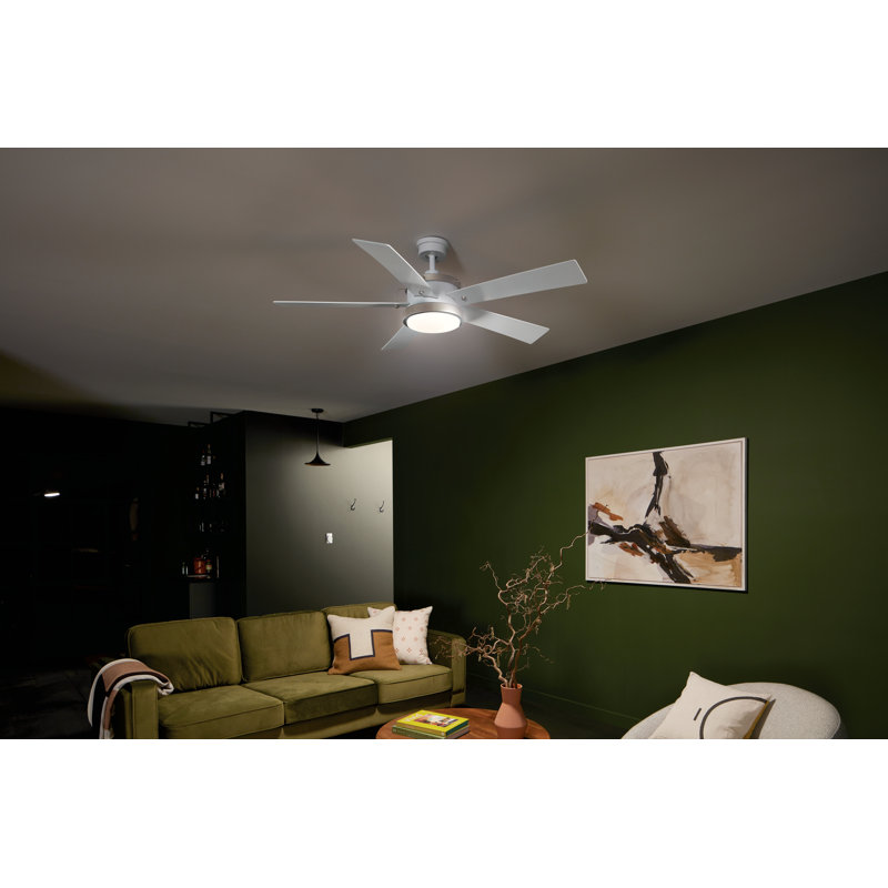 56 " Ceiling Fan with LED Lights with Light Kit, White