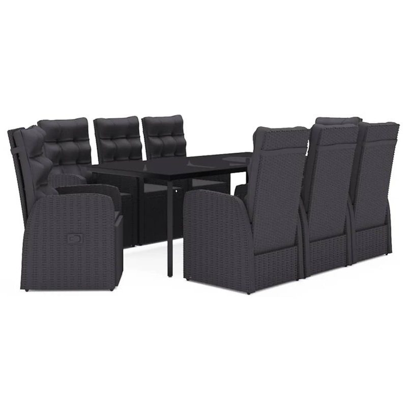  Garden Dining Set Black