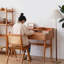 Bureau rectangulaire en bois massif avec tiroirs Burlywood