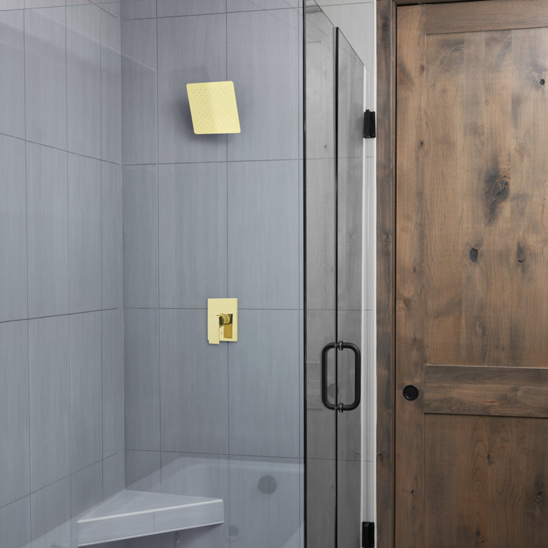 Black Studio Rain Fixed Shower Head, Matte Black