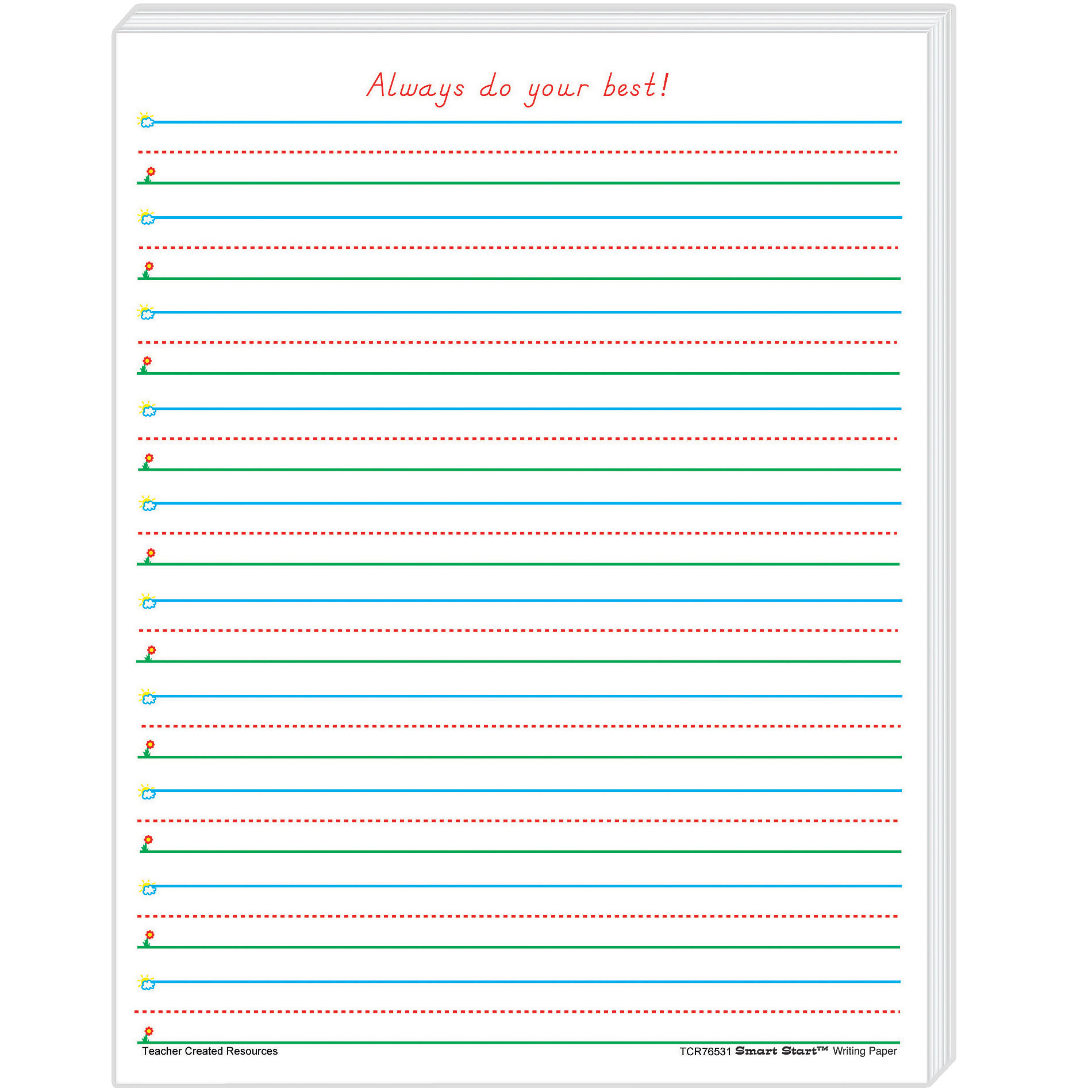 Teacher Created Resources Smart Start K-1 Writing Paper 100 Sheets