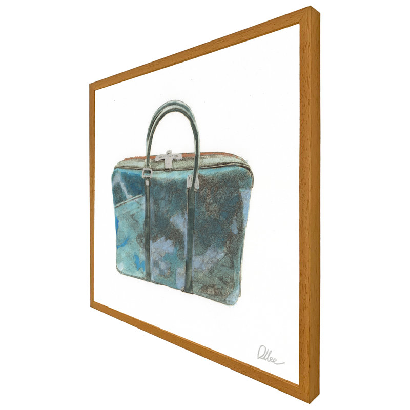 Green Handbag - Single Picture Frame Print, Black, 76cm H x 76cm W x 4cm D