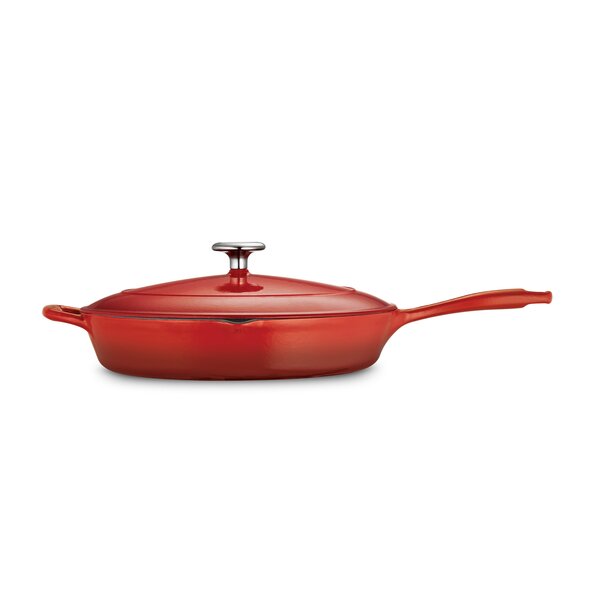 Le Creuset Enameled Cast-Iron 10-1/4-Inch Skillet with Iron  Handle, Cherry: Home & Kitchen
