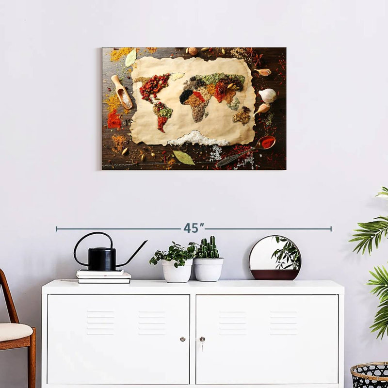 Impression «World Map», impression sur toile, H 30 po x l 20 po x P 1,25 po