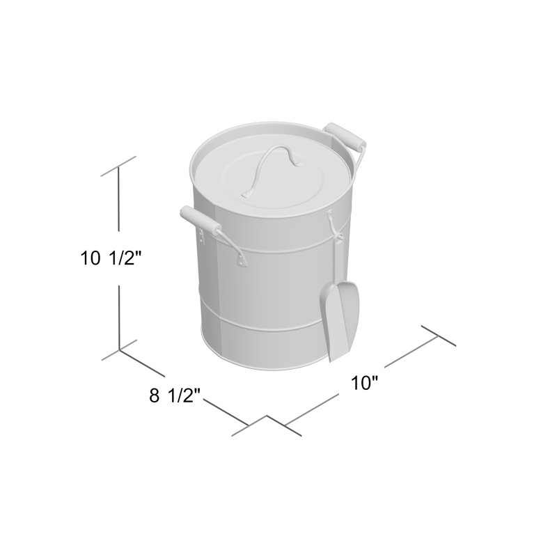 Evelett Metal Ice Bucket, Galvanized Steel