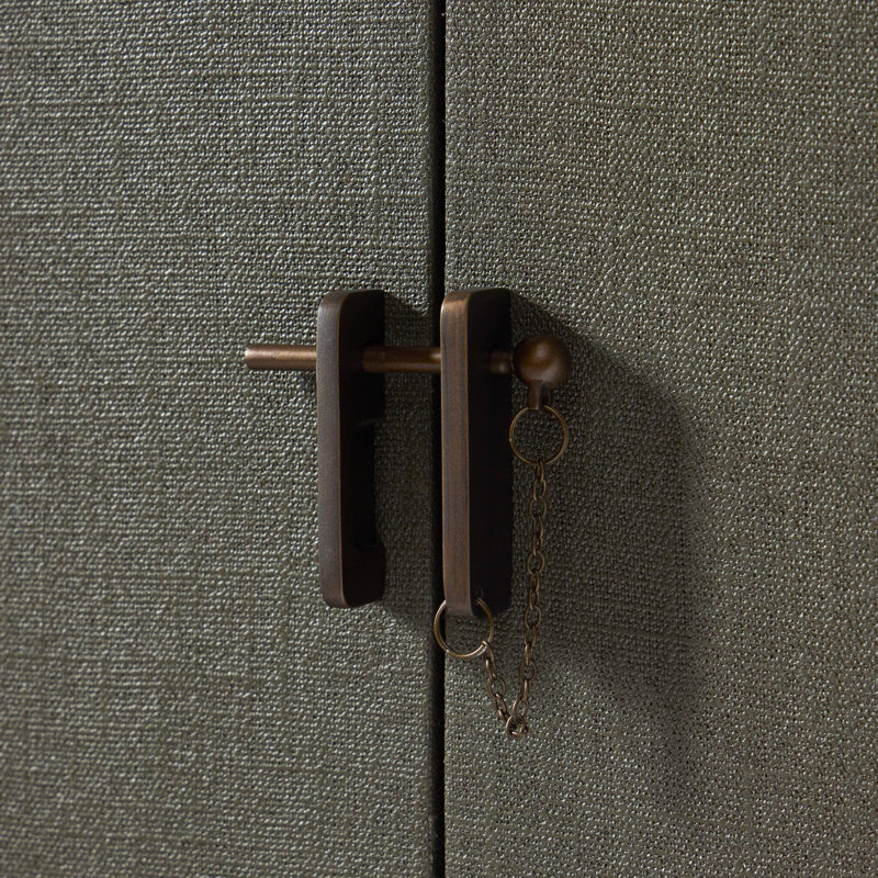 Berlin Cabinet-Black Linen, Dark Green Lacquered Linen