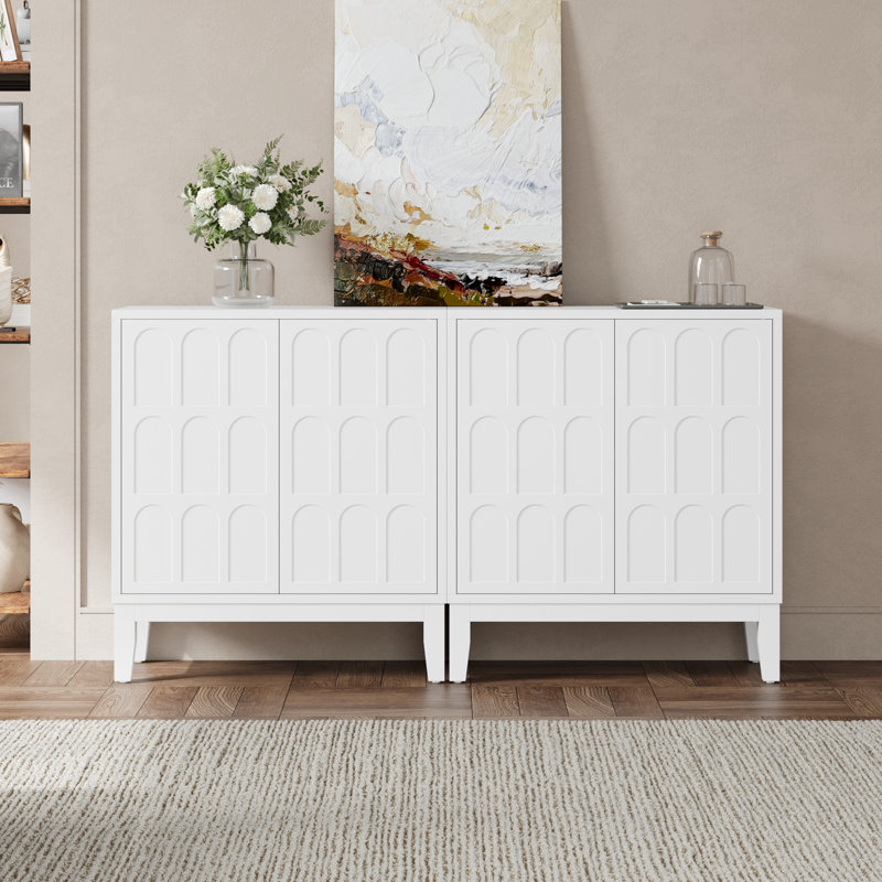 Buffet 57 po avec rangement, armoire de rangement arquée pour le salon, le couloir et la cuisine