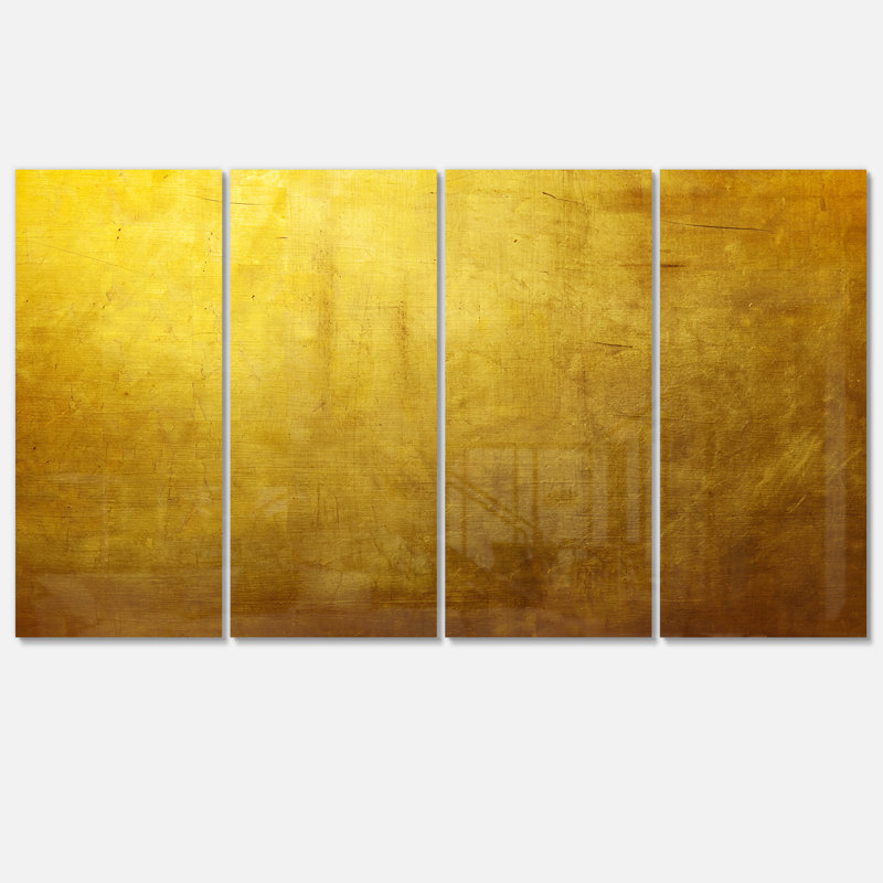 Texture dorée - ensembles d'art mural abstrait en métal multipanel