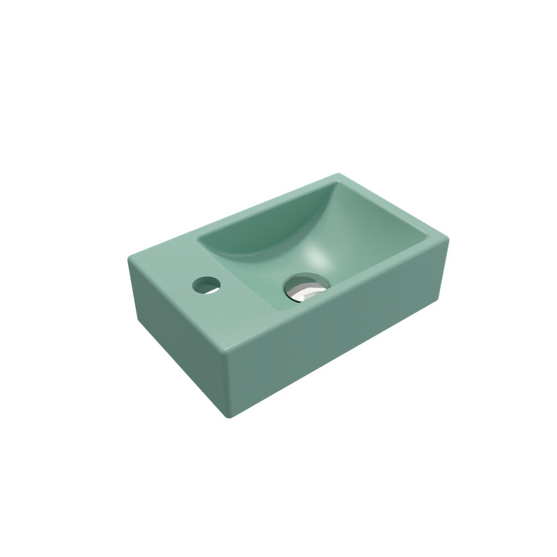 Milano 14.57'' L Bathroom Sink, Matte Mint Green