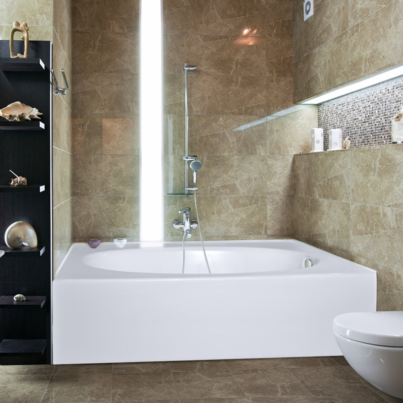 Kona 60'' L Soaking Bathtub, Bone, Left
