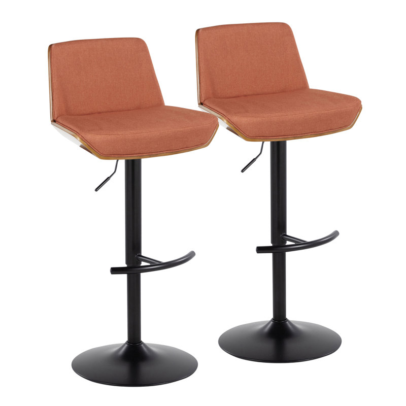 Swivel Upholstered Adjustable Height Counter Stool with Metal Frame, Charcoal, Black