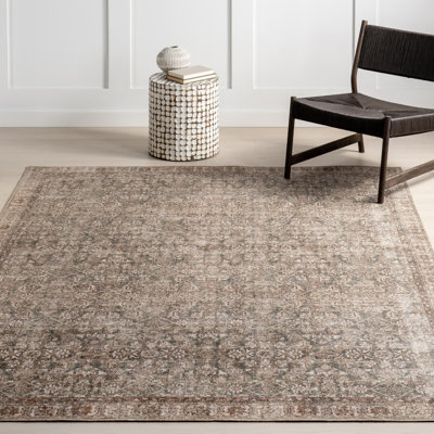 Medallion Jute Area Rug for Dining Room Rug Neutral Rug Living Room Rug, Brown/Grey