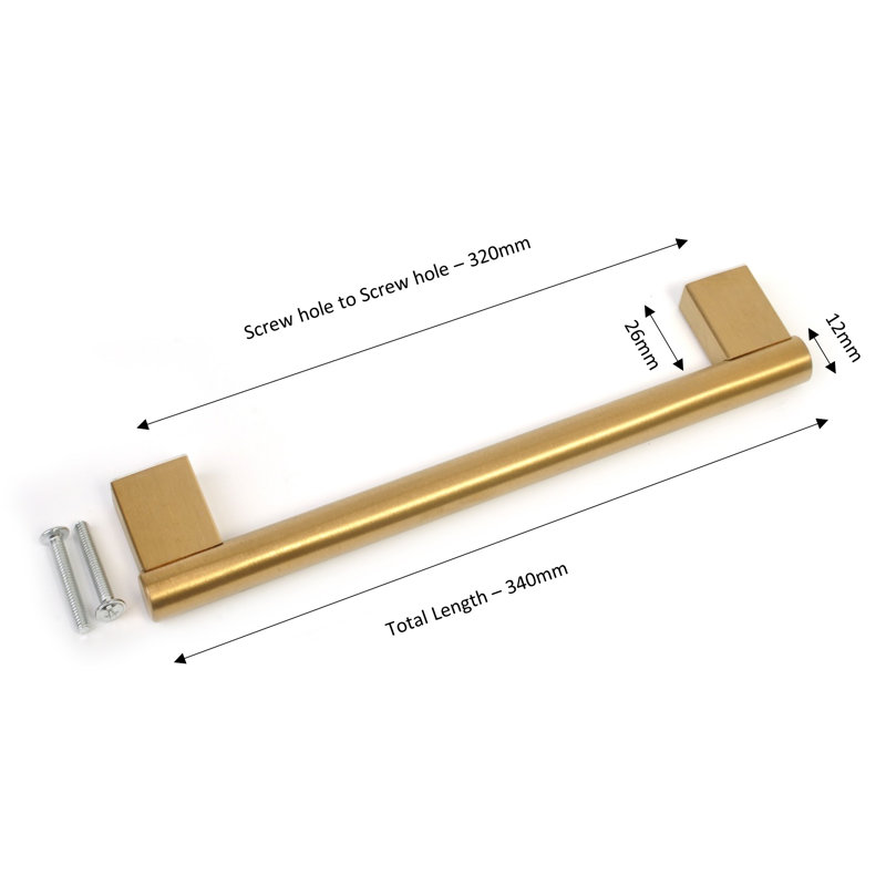 Mayfair Keyhole 32 cm Centre Bar Handle, Brushed Gold