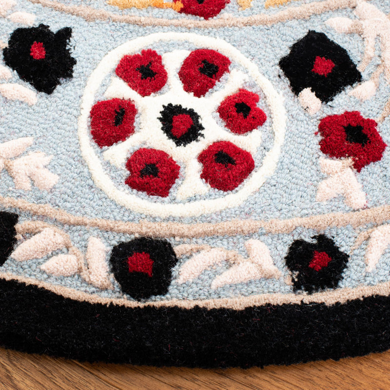 Tapis oriental en laine touffeté à la main Eatonville, Rond 5 pi
