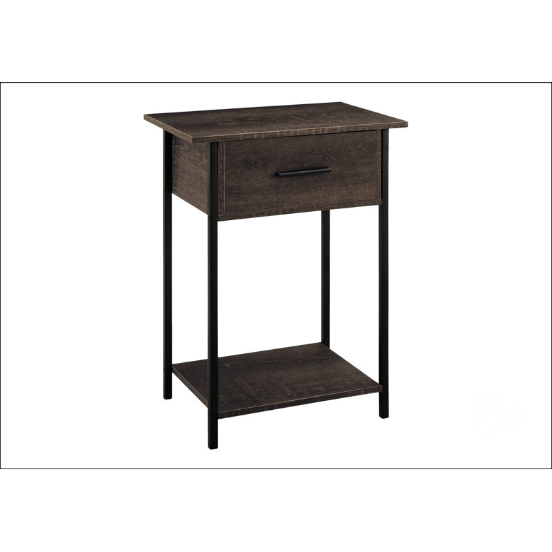 Rectangular Side Table With Storage Drawer, Brown