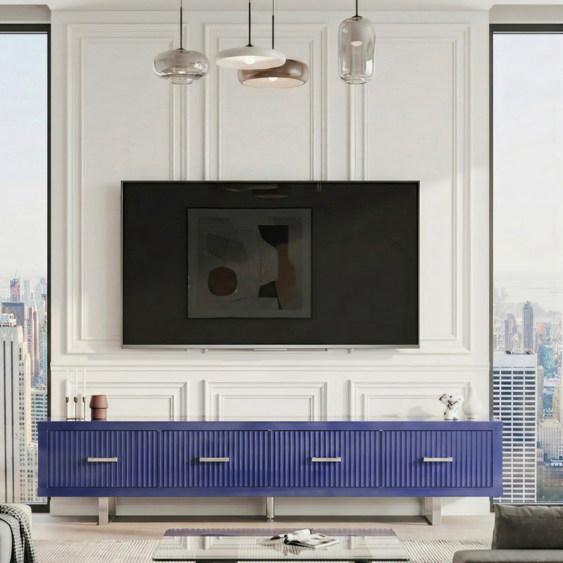 Meuble télé 78,7 po Modern, Bleu