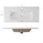 Meuble-lavabo mural polyvalent 36 po avec lavabo en céramique 36 po, portes flottantes à poignée libre et 2 tablettes latérales ouvertes, grand espace de rangement