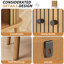 Commode Mid-Century Boho - Commode 3 tiroirs pour la chambre à coucher - Armoire de rangement spacieuse en osier, poignées noires mates, pieds en bois - placard ou couloir - chêne sauvage