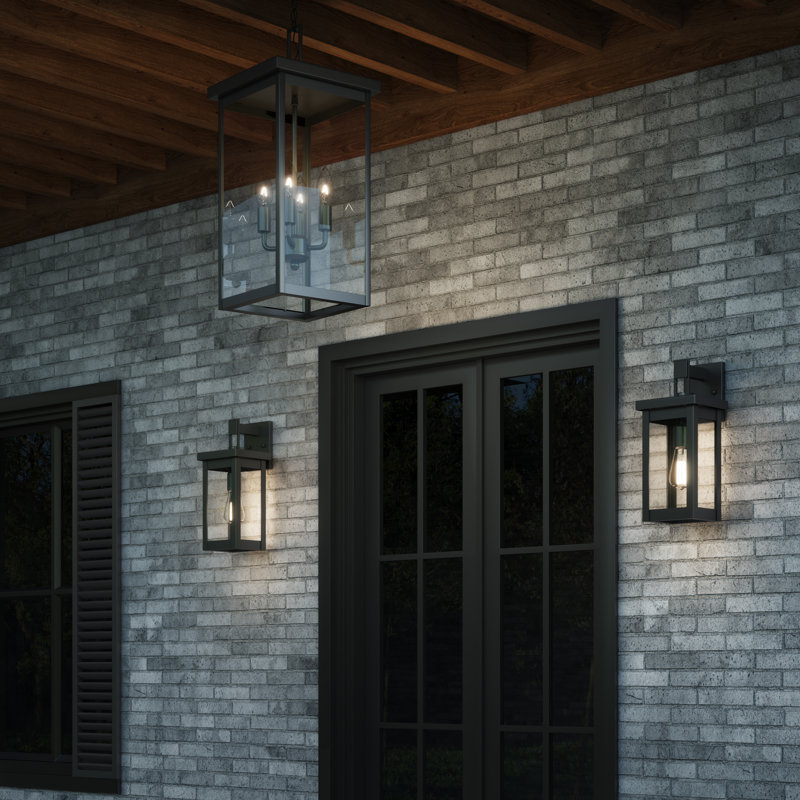 Barkeley Tall Steel Outdoor Wall Sconce, Powder Coated Black, 16" H x 6" W