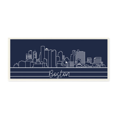 " Boston City Skyline Outline " Graphic Art Print