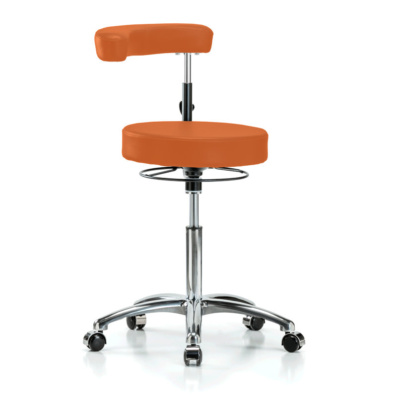 Tabouret à hauteur réglable, H 39 po x l 24 po x P 24 po, Vinyl Orange Kist
