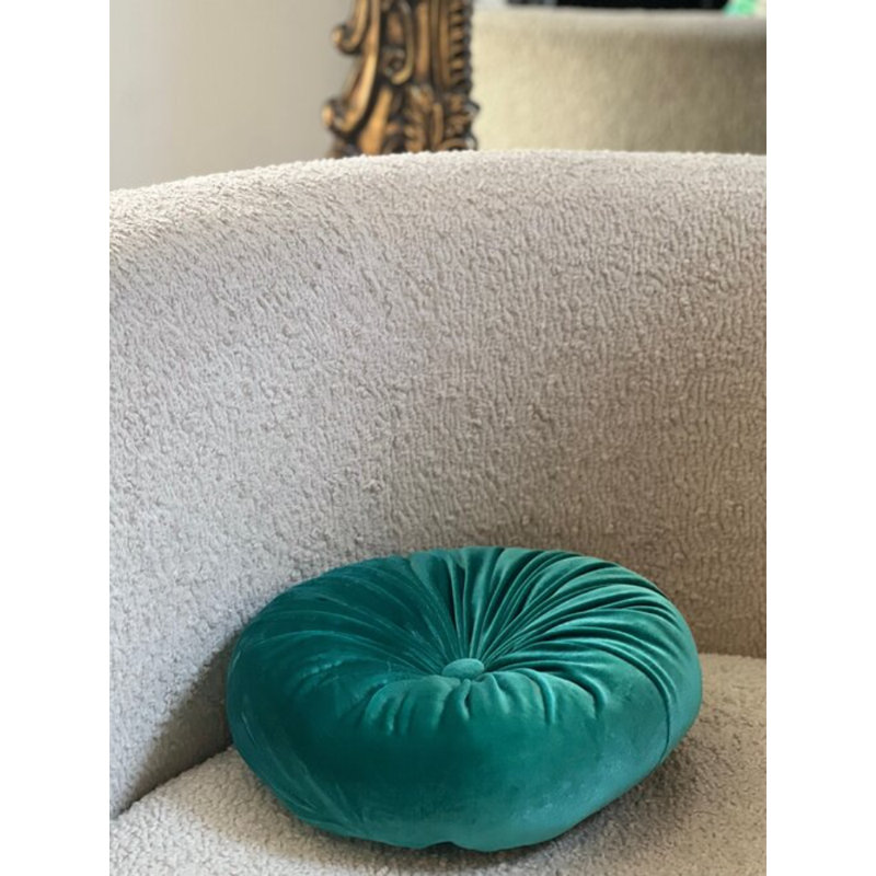 Coussin Therese, H 12 po x l 12 po, Bleu sarcelle clair