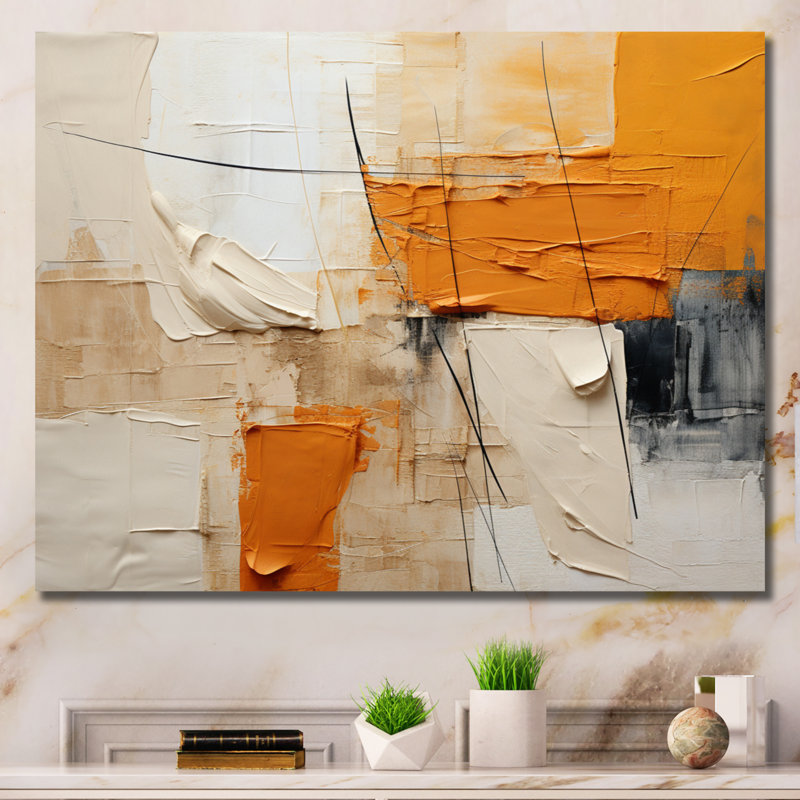Genard Textile Symphony II - Collages abstraits, impressions sur toile, Sans cadre, H 12 po x l 20 po, Toile tendue