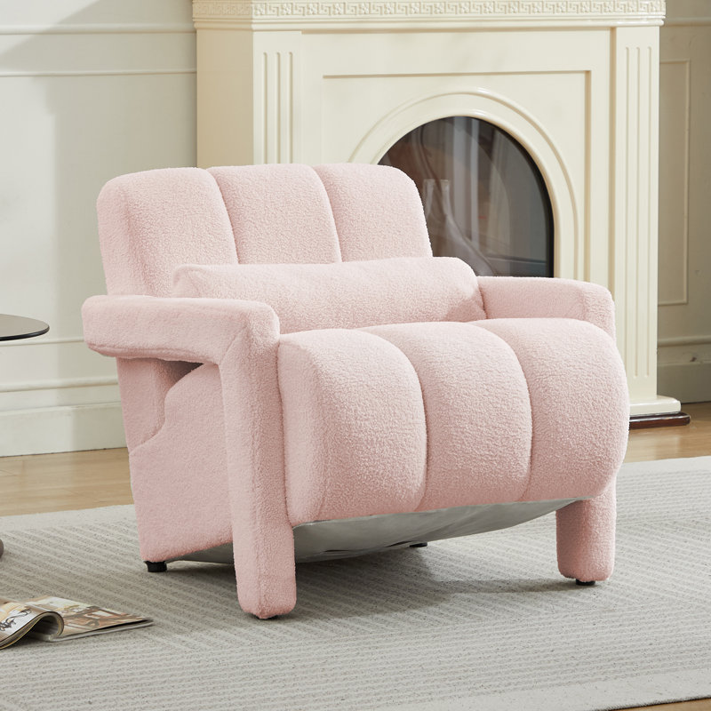 Jakeim 28‘’ Upholstered Accent Chair with Arm, Pink