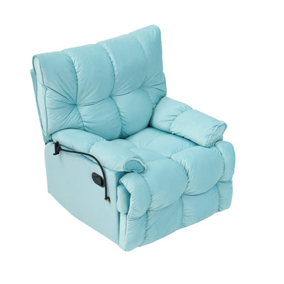 Cyan Velvet For One Person, Armrest Tray, Soft And Adjustable , Small Living Room Single , Tray Storage, Suitable Areas