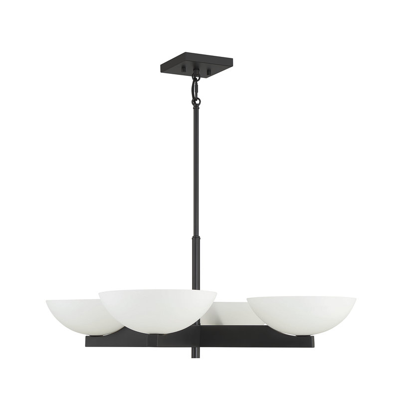 Lustre à 4 lumières en noir mat, Noir