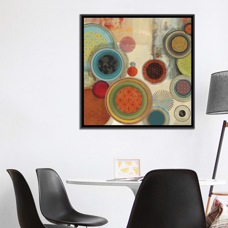 «Motions I», reproduction sur toile, H 18 po x l 18 po x P 1,5 po, Toile encadrée noire, Pas de tapis
