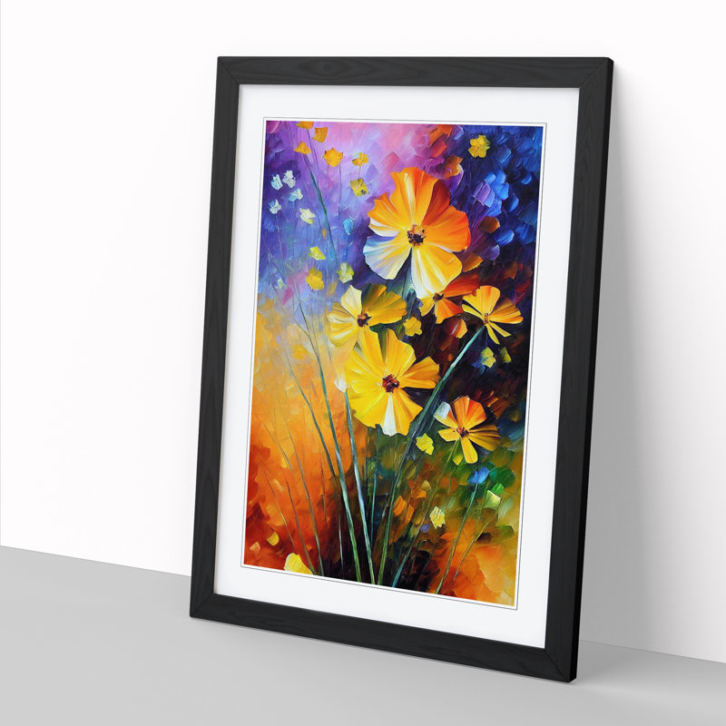 Wildflowers Vol.4 - Single Picture Frame Painting, Black, 64cm H x 46cm W x 2cm D