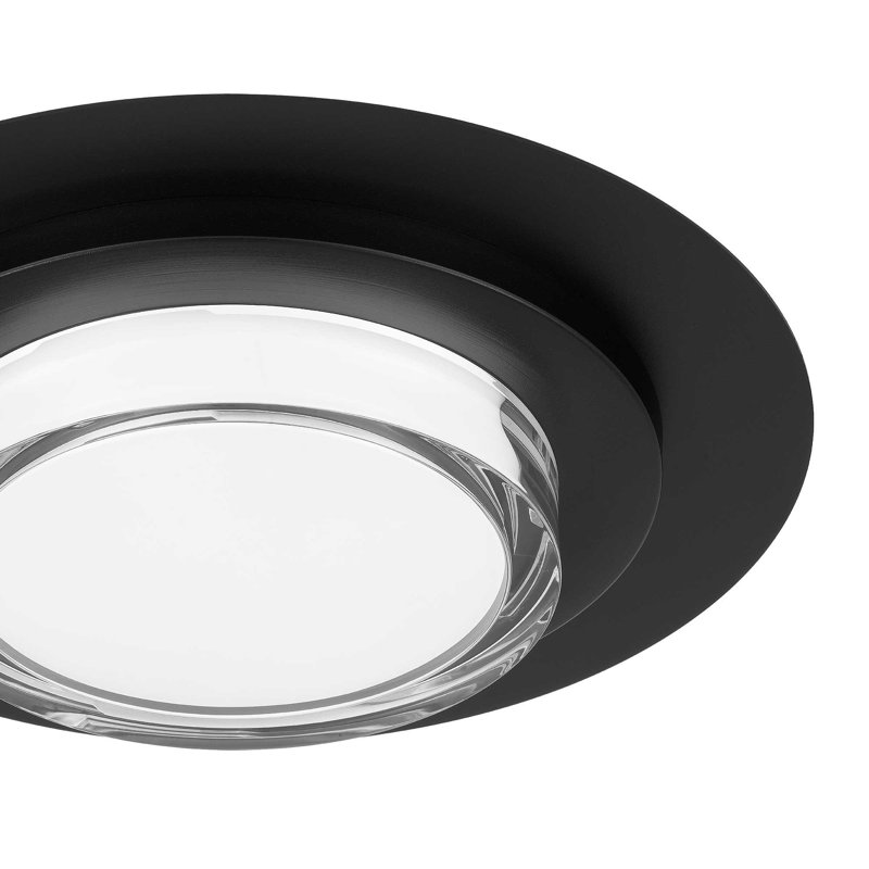  Square Integrated LED Flush Mount, 2.75" H x 16" W x 16" D, 20 V, Black