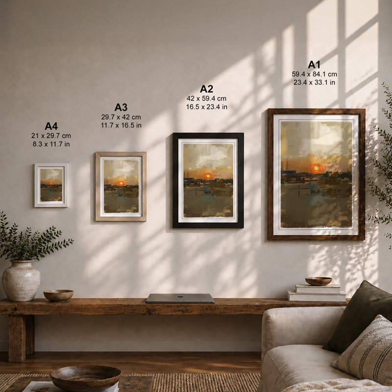 Dawn Industrial - Framed Print, Walnut, A1 - 84.1 x 59.4 cm