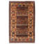 Tapis unique en laine noué à la main style années 1990 de 3 pi 11 po x 6 pi 6 po Inika